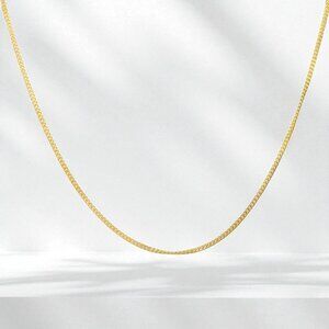 18" Curb Chain in 14kt Yellow Gold Plated 925 Sterling Silver